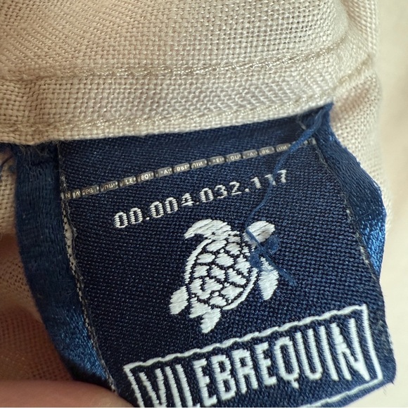 Vilebrequin Men's Size 3XL Beige 100% Linen Long Sleeve Button-Up Shirt Casual - Picture 5 of 7